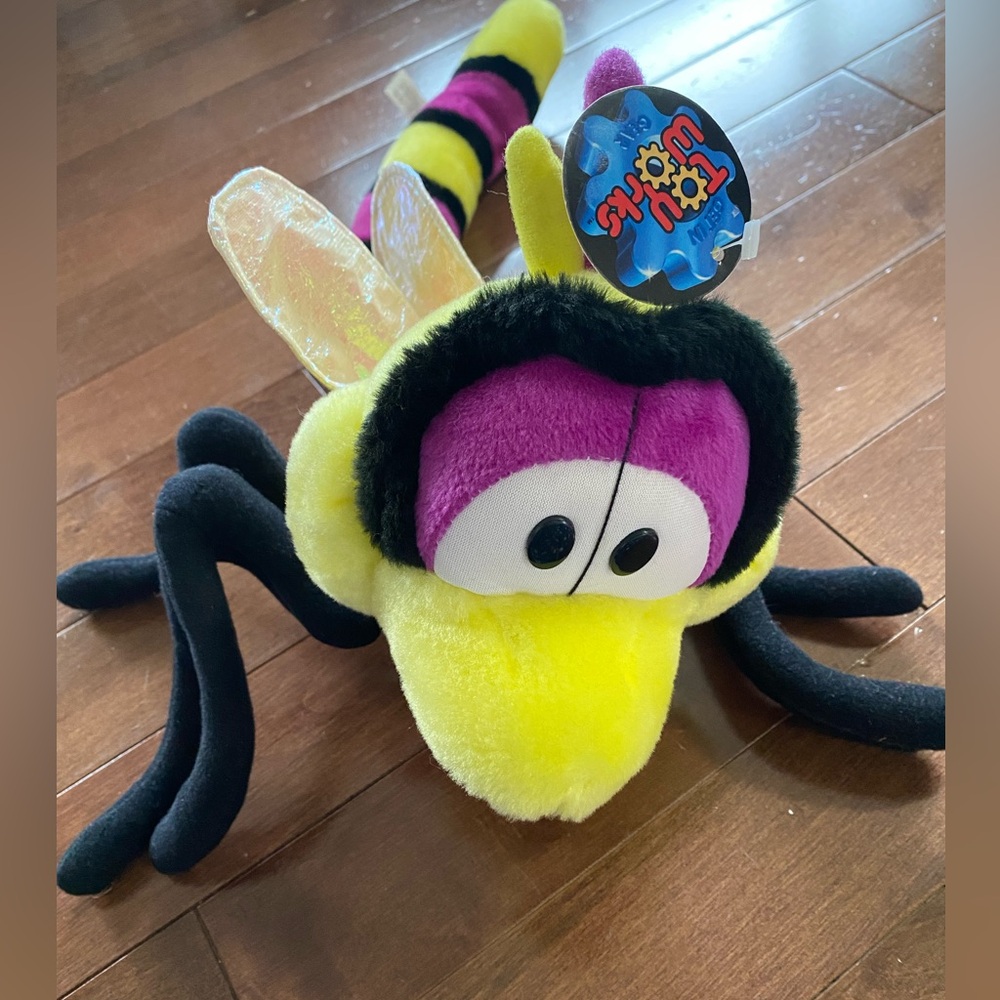 Toy Works Mosquito Plush stuffed Yellow Purple insect 21”